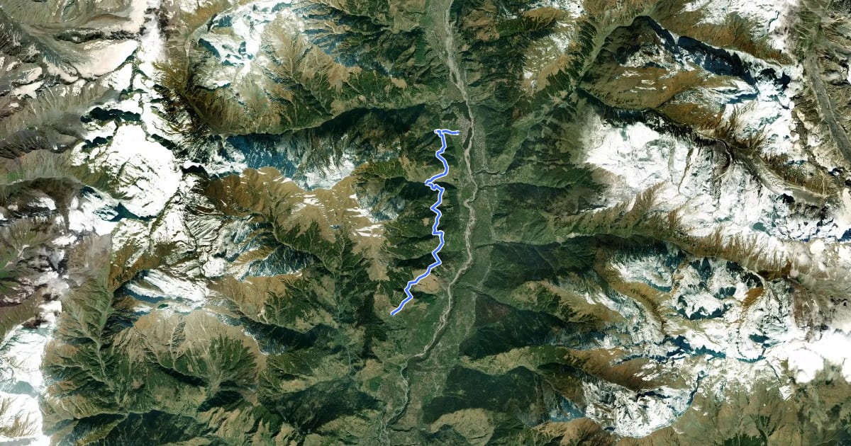 Маршрут Manali to Sangchar на спутниковом снимке
