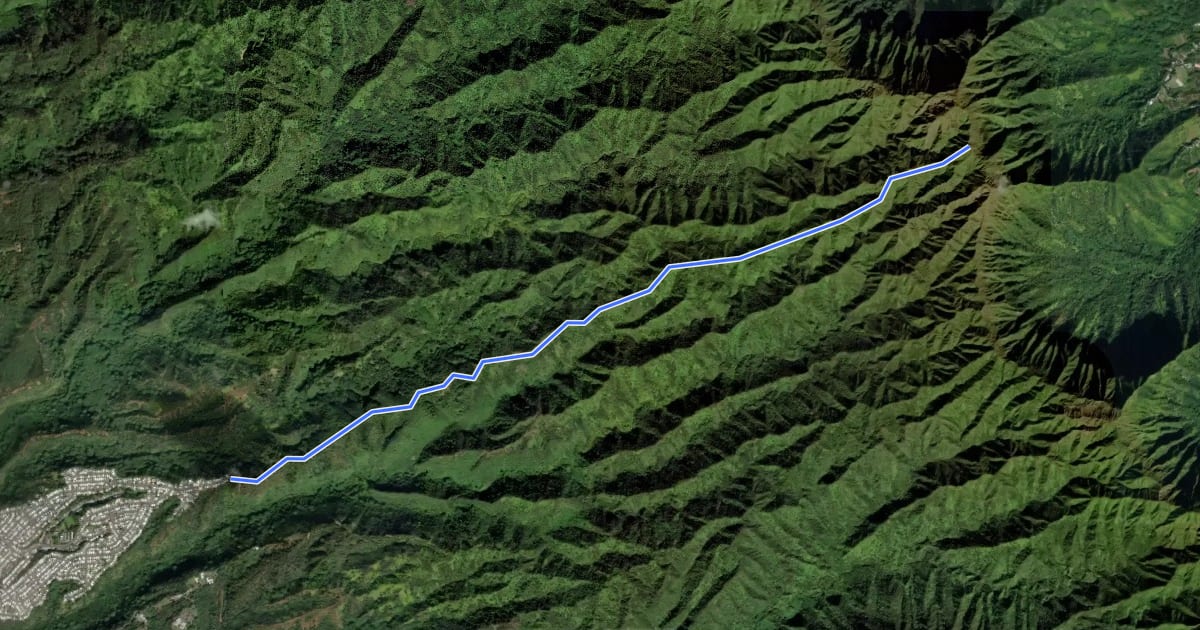 Маршрут Manana Ridge Trail на спутниковом снимке