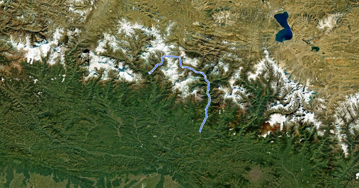 Маршрут Manaslu Circuit на спутниковом снимке