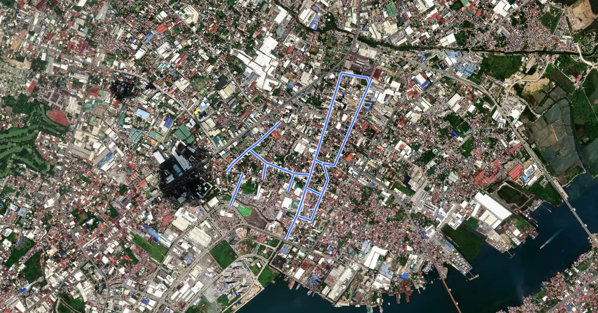 Маршрут Mandaue Bike Route № 2 на спутниковом снимке