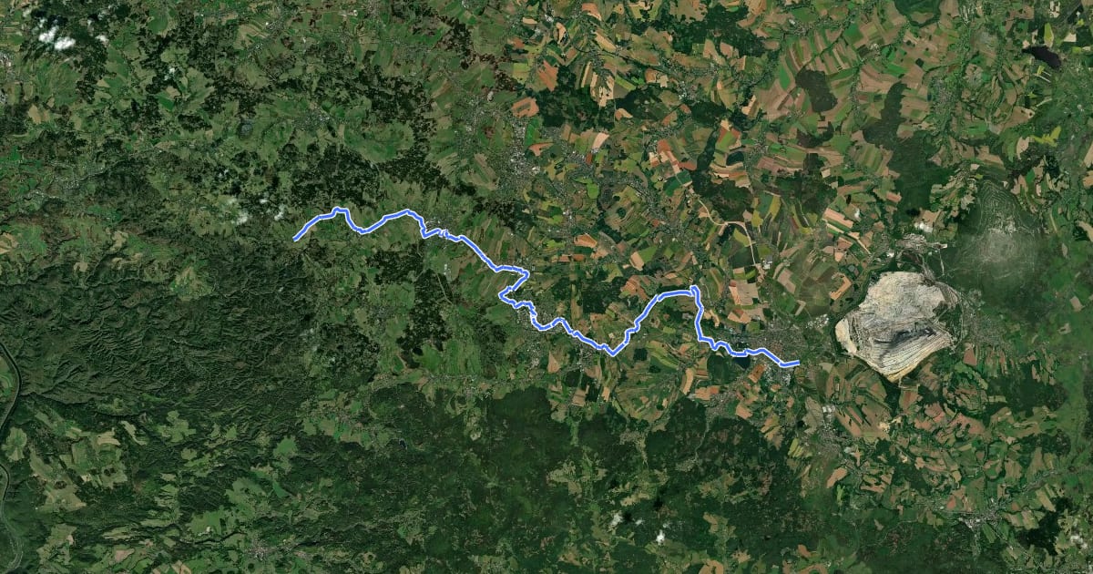 Маршрут Mandavská cyklotrasa/Mandau Radweg на спутниковом снимке