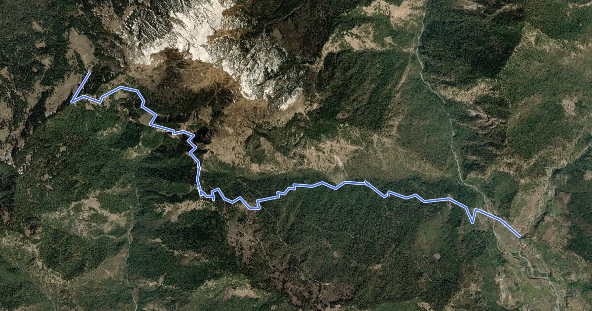 Маршрут Mandoli to Chopta на спутниковом снимке