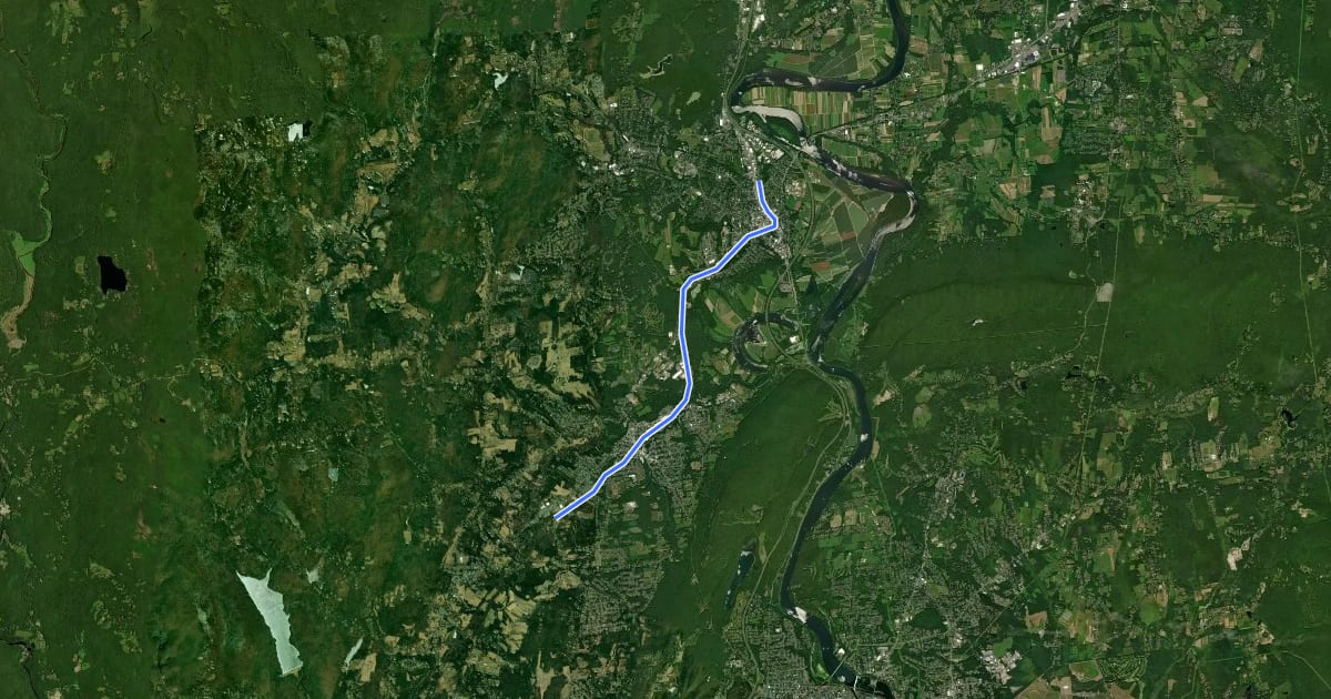 Маршрут Manhan Rail Trail на спутниковом снимке