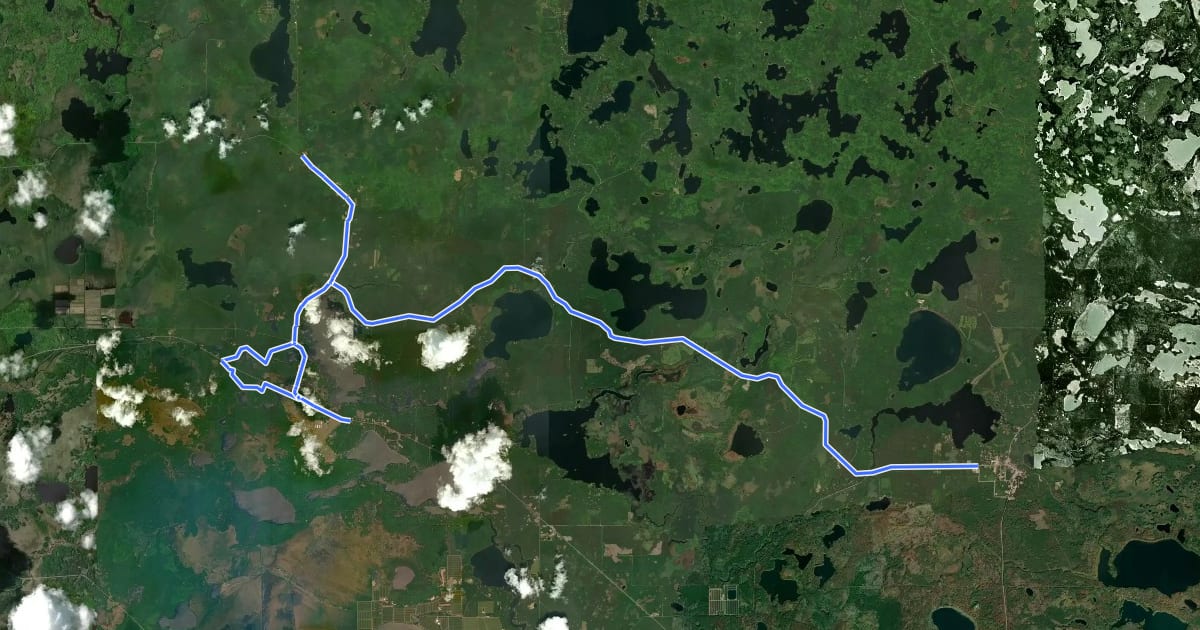 Маршрут Manitowish Waters Bike Trail на спутниковом снимке