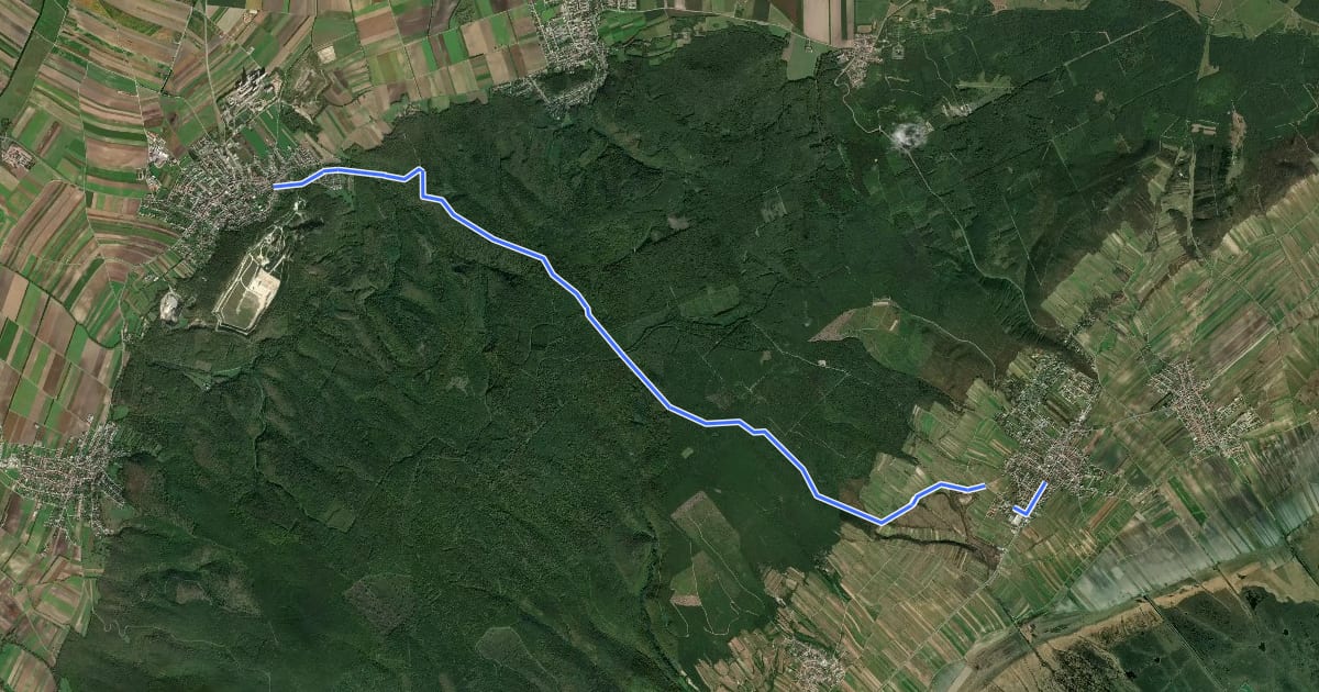 Маршрут Mannersdorf - Breitenbrunn на спутниковом снимке