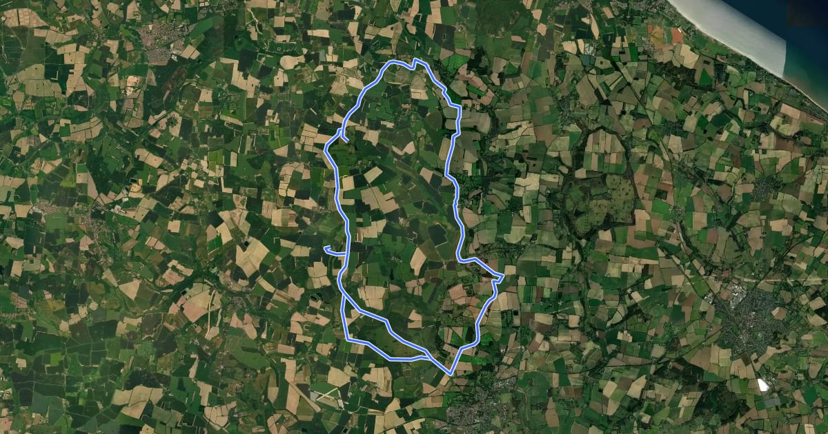 Маршрут Mannington Cycle Route на спутниковом снимке