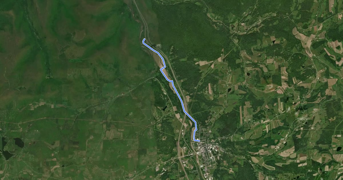 Маршрут Mansfield Hike & Bike Trail на спутниковом снимке