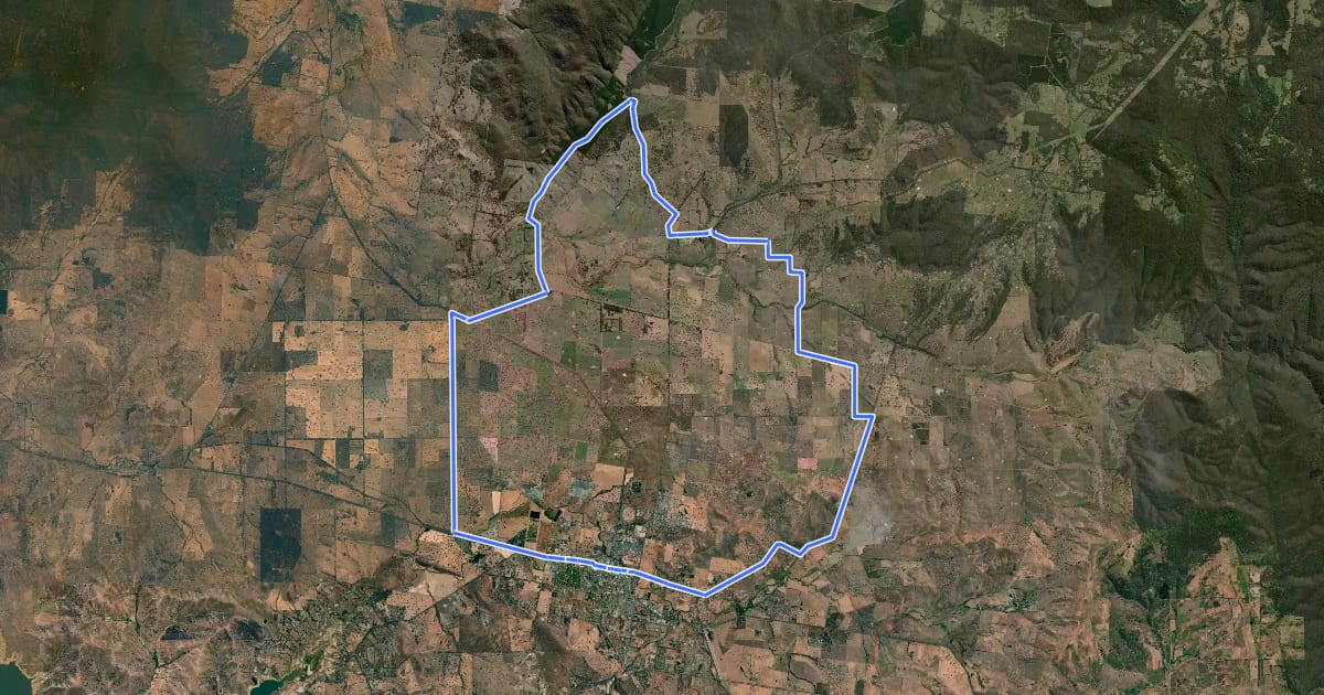 Маршрут Mansfield - Mt Samaria Loop на спутниковом снимке