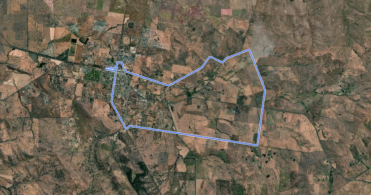Маршрут Mansfield - Stoneys Road Loop на спутниковом снимке