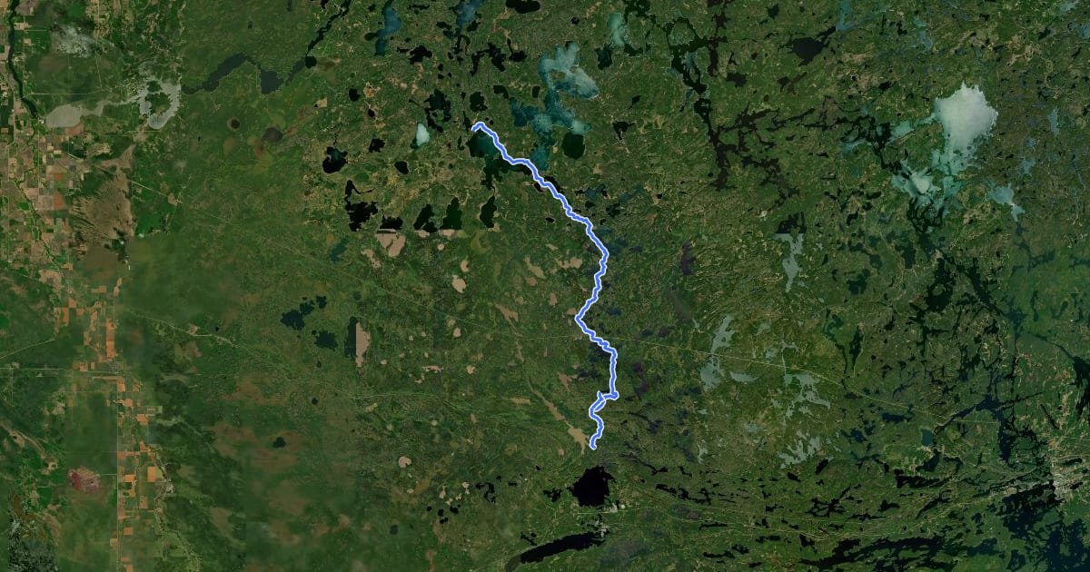 Маршрут Mantario Trail на спутниковом снимке