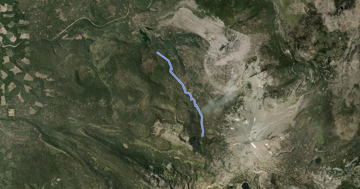 Маршрут Manzanita Creek Trail на спутниковом снимке