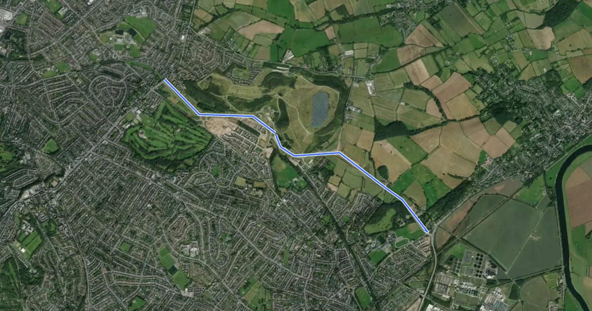 Маршрут Mapperley <> Burton Joyce на спутниковом снимке