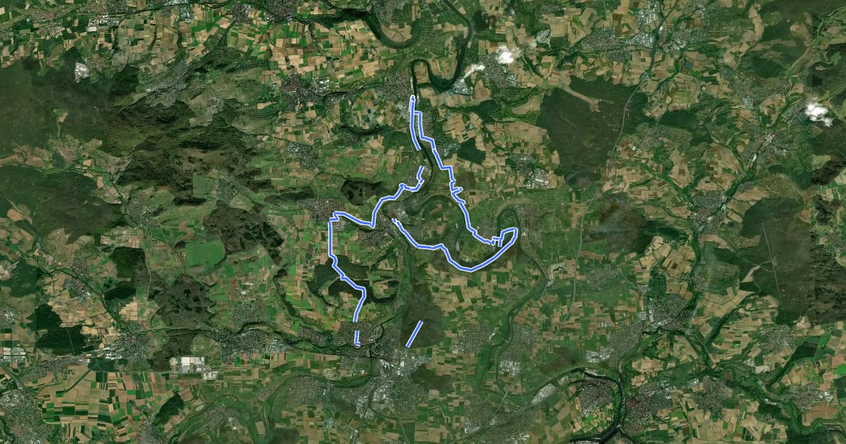 Маршрут Marathon-Wanderweg на спутниковом снимке