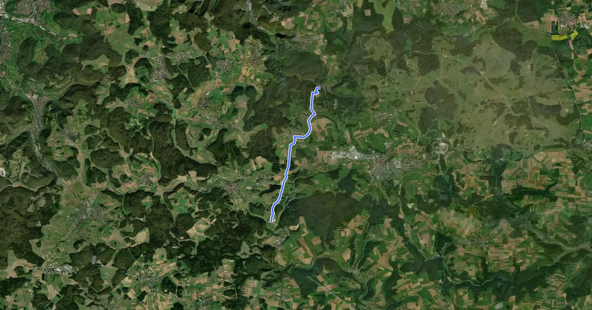 Маршрут Marbach - Dottingen - Seeburg на спутниковом снимке