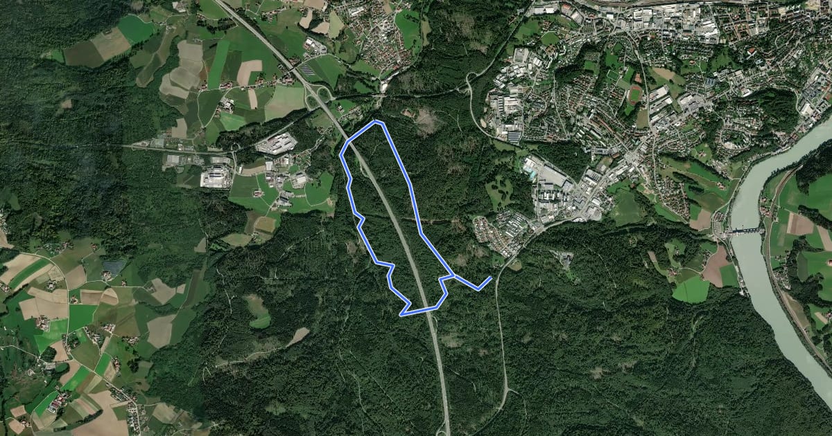 Маршрут Marbach Rundweg на спутниковом снимке
