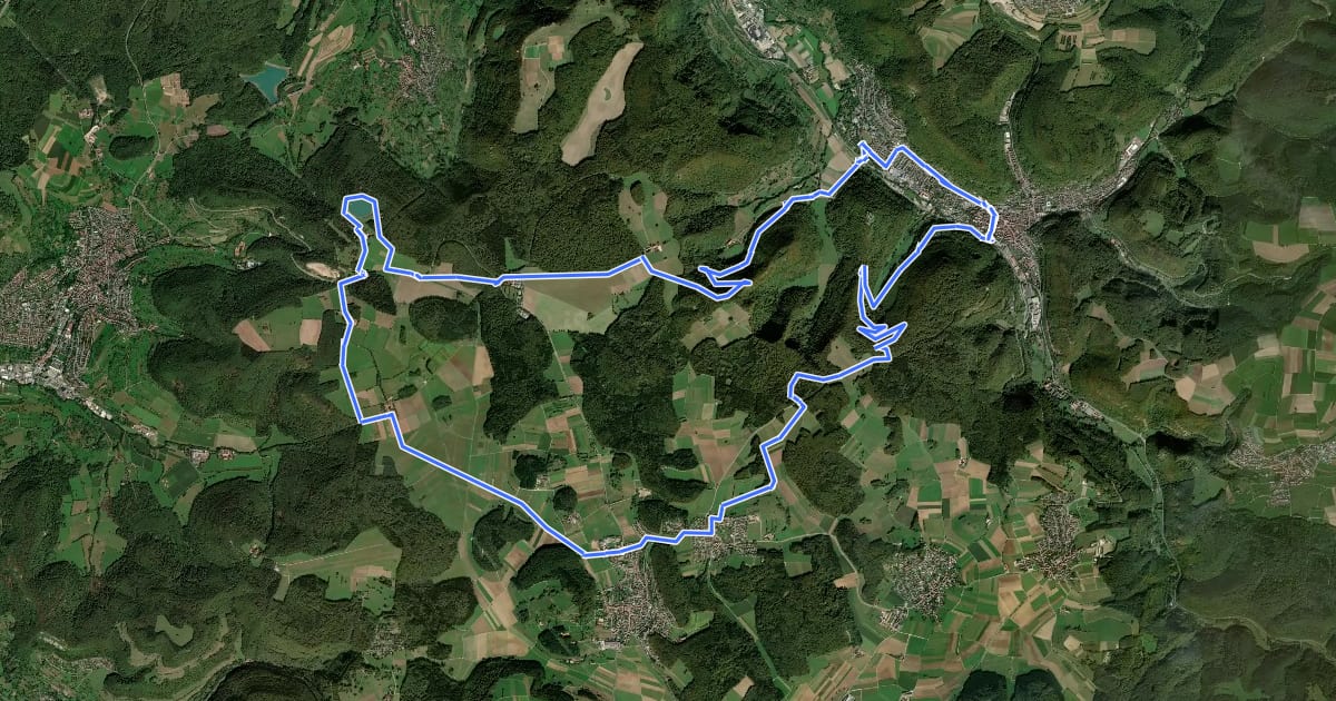 Маршрут Marbacher Gestütsradweg - Güterstein-Tour на спутниковом снимке