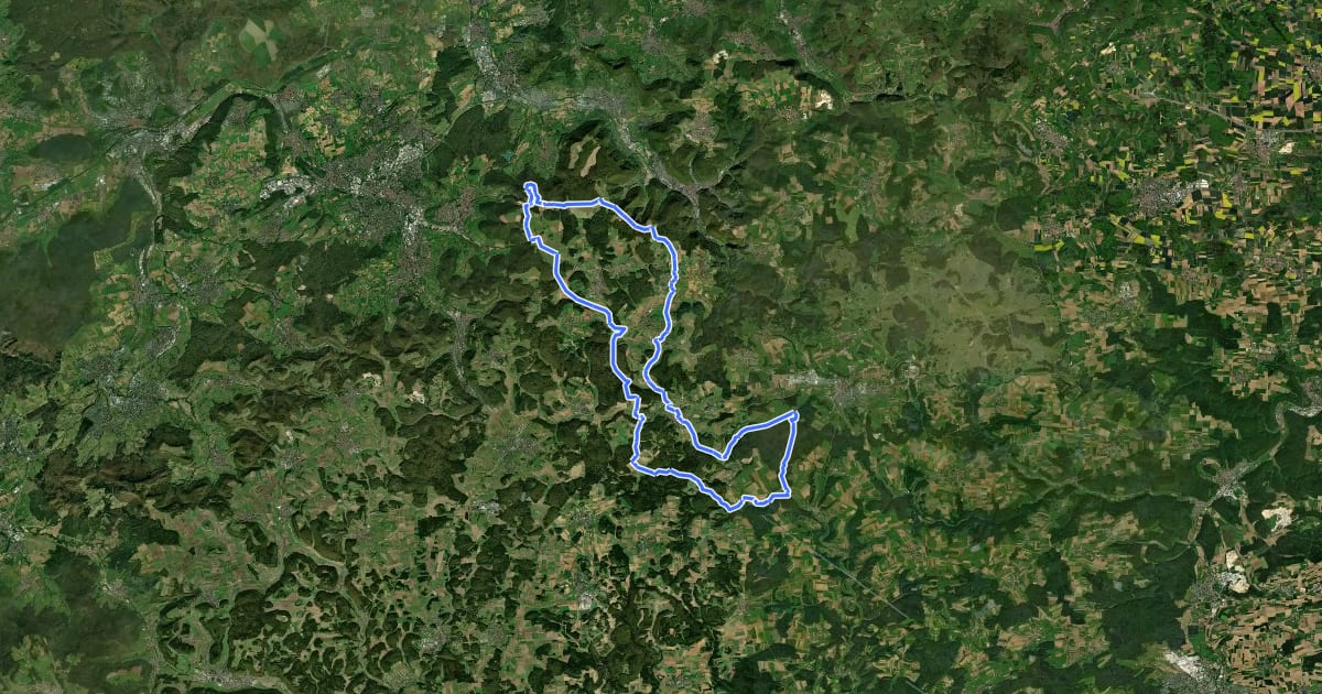 Маршрут Marbacher Gestütsradweg - Großrunde на спутниковом снимке