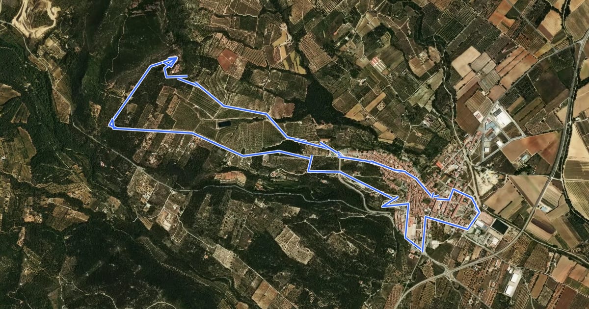 Маршрут Mare de Deu de la Roca на спутниковом снимке