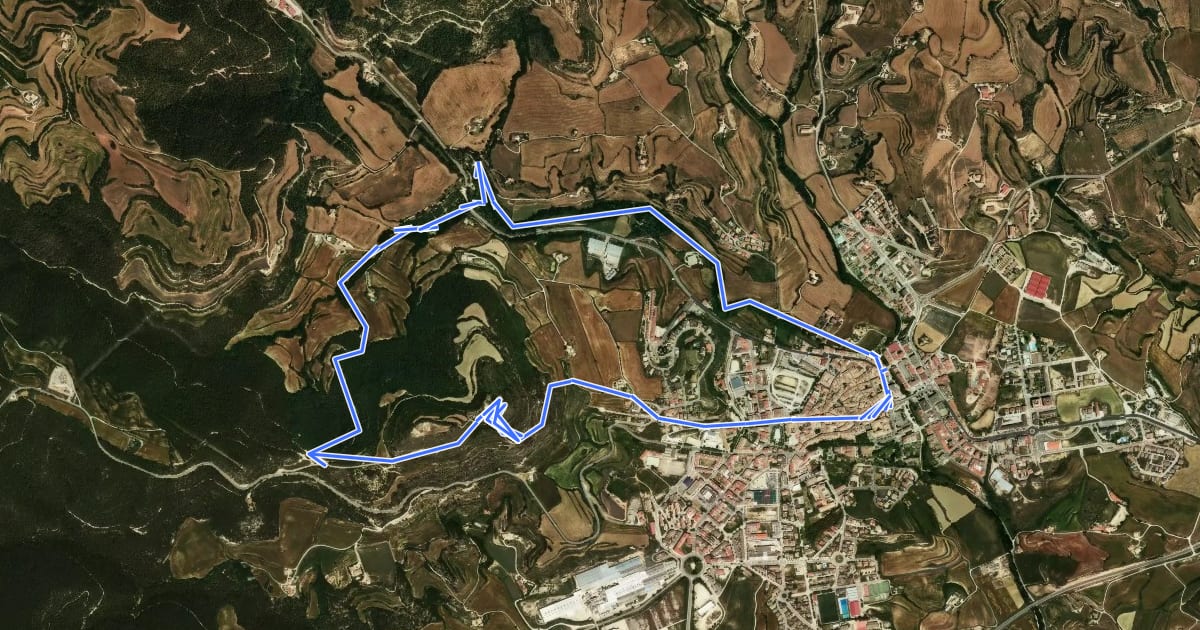 Маршрут Mare de la Font-Castellvell на спутниковом снимке