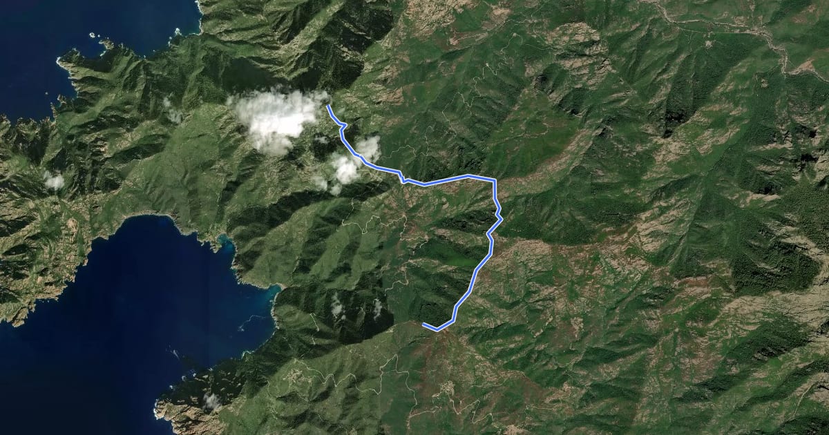 Маршрут Mare è Monti Nord Variante на спутниковом снимке