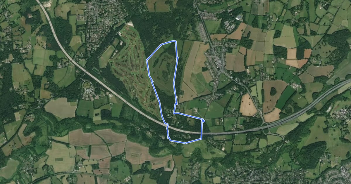 Маршрут Margery Wood, Walton Heath and Colley Hill Walk, Harewoods на спутниковом снимке