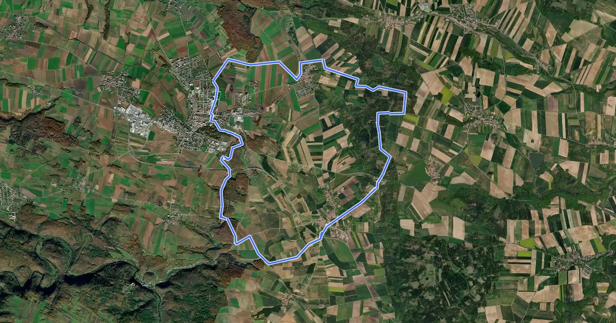 Маршрут Maria-Dreieichen-Rundweg на спутниковом снимке