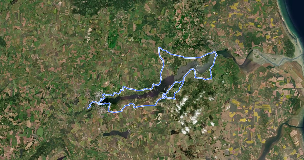 Маршрут Mariager Fjordruten на спутниковом снимке