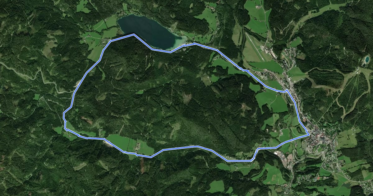 Маршрут Mariazeller Land Rundwanderweg на спутниковом снимке
