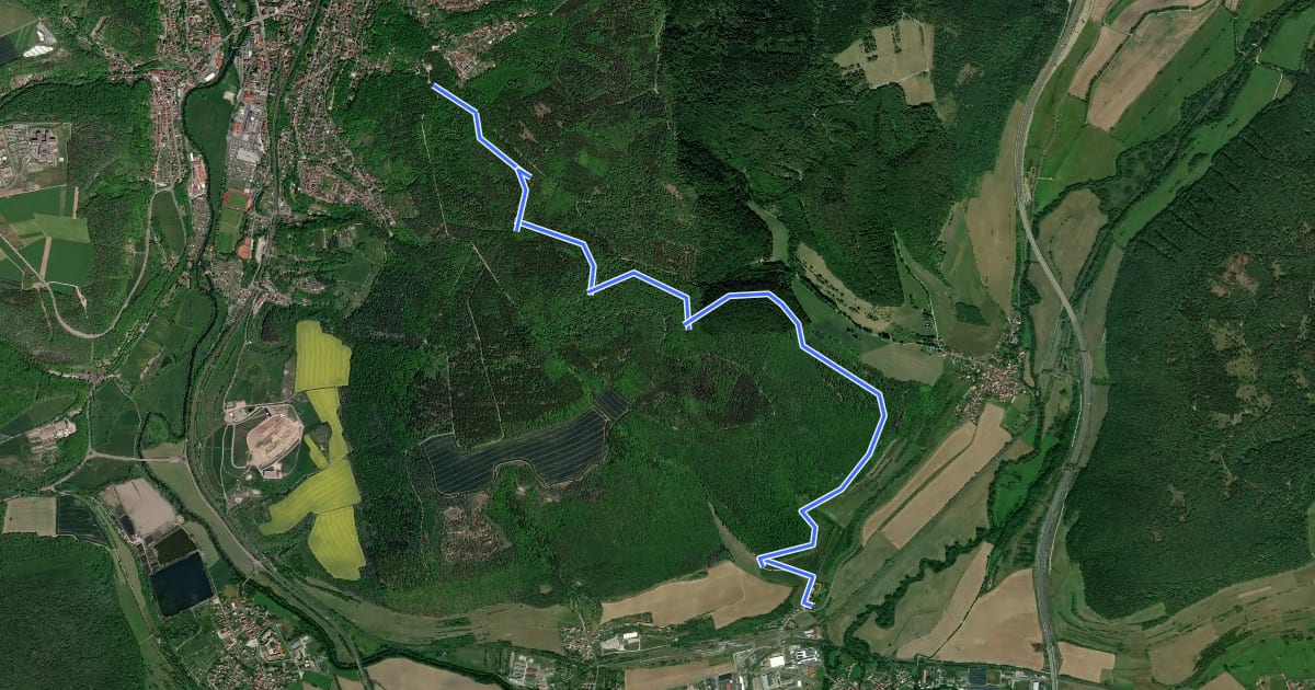 Маршрут Marienweg на спутниковом снимке
