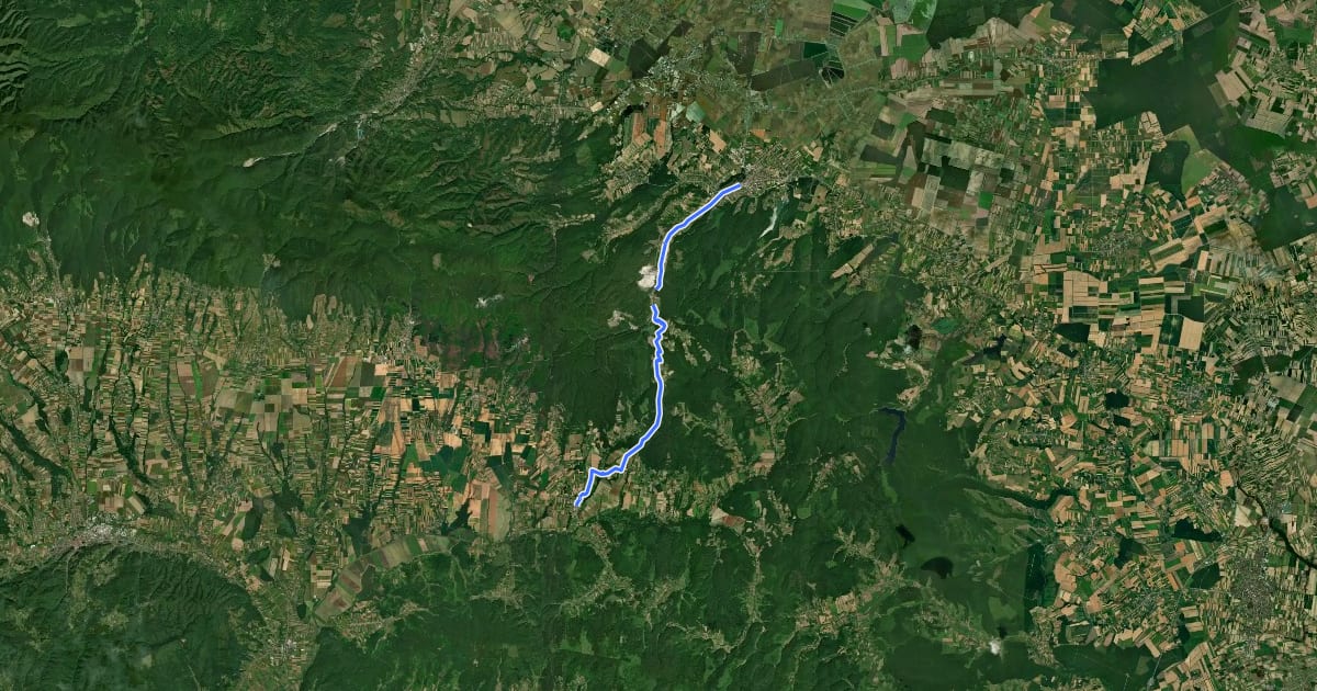 Маршрут Marijin put M02/42 (Našice-Čaglin) на спутниковом снимке