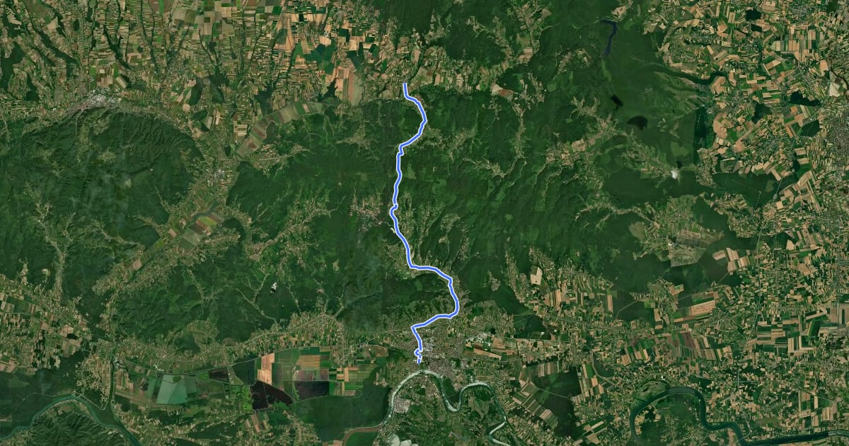 Маршрут Marijin put M02/43 Čaglin-Slavonski Brod на спутниковом снимке