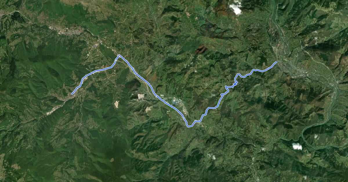 Маршрут Marijin put M02/51 (Zenica-Novi Travnik) на спутниковом снимке