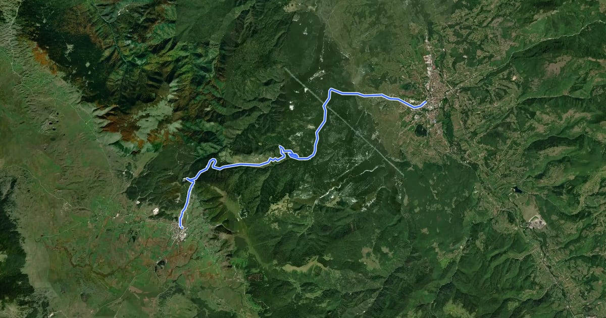 Маршрут Marijin put M02/53 (Bugojno-Kupres) на спутниковом снимке