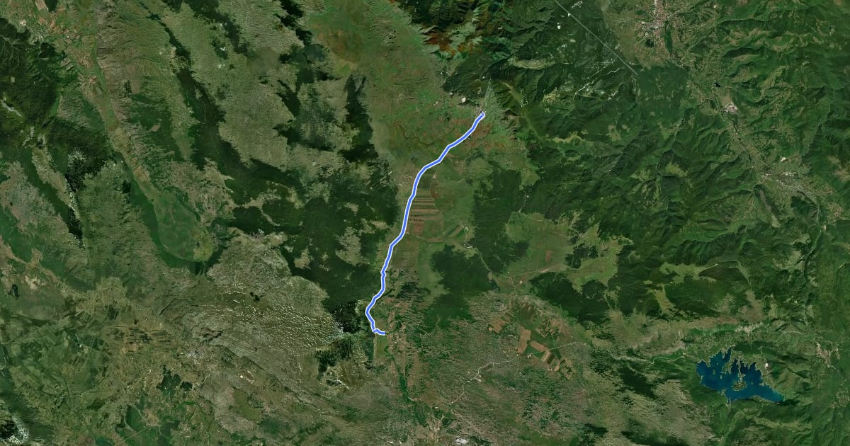 Маршрут Marijin put M02/54 (Kupres-Šuica) на спутниковом снимке