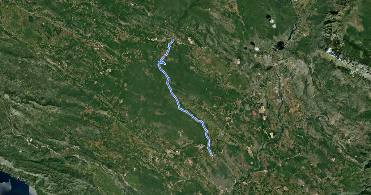 Маршрут Marijin put M02/58 (Široki Brijeg-Međugorje) на спутниковом снимке