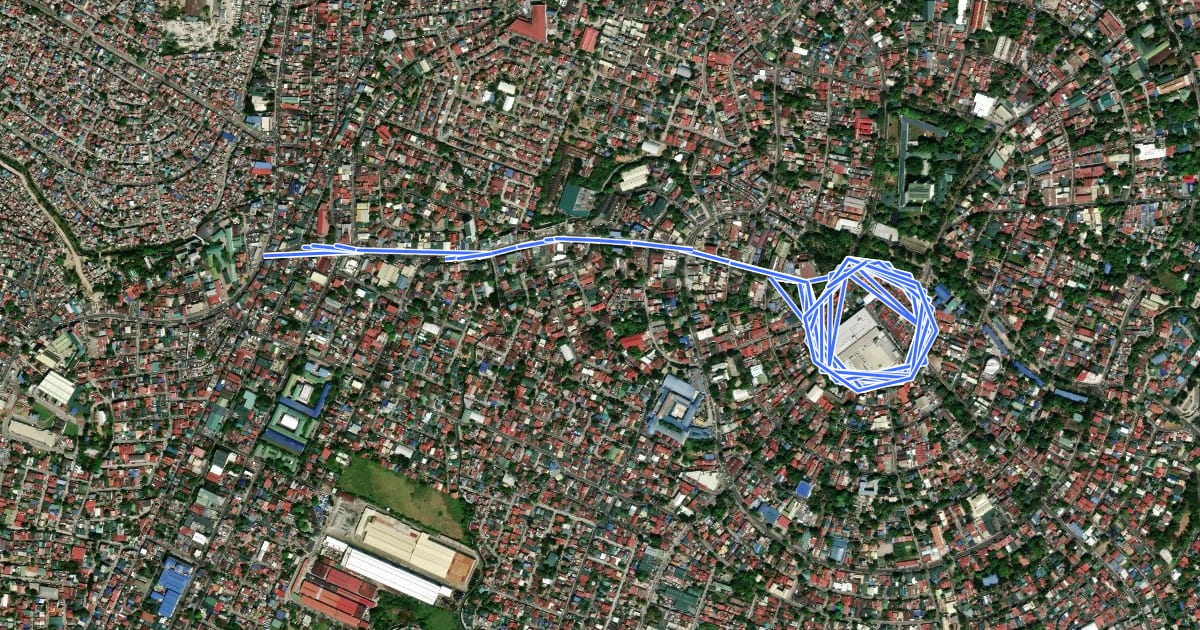 Маршрут Marikina Heights Bicycle Access Route на спутниковом снимке