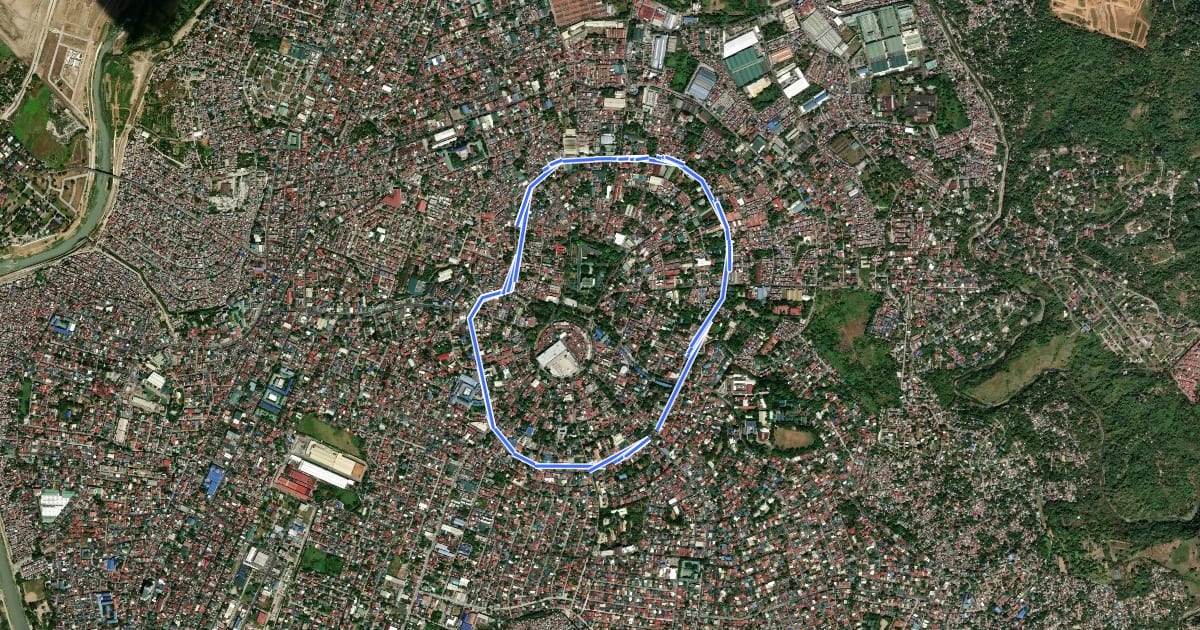 Маршрут Marikina Heights Bicycle Loop на спутниковом снимке