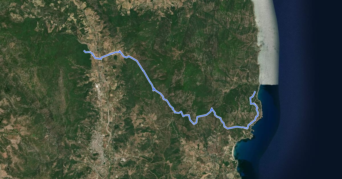 Маршрут Marina di Tertenia на спутниковом снимке