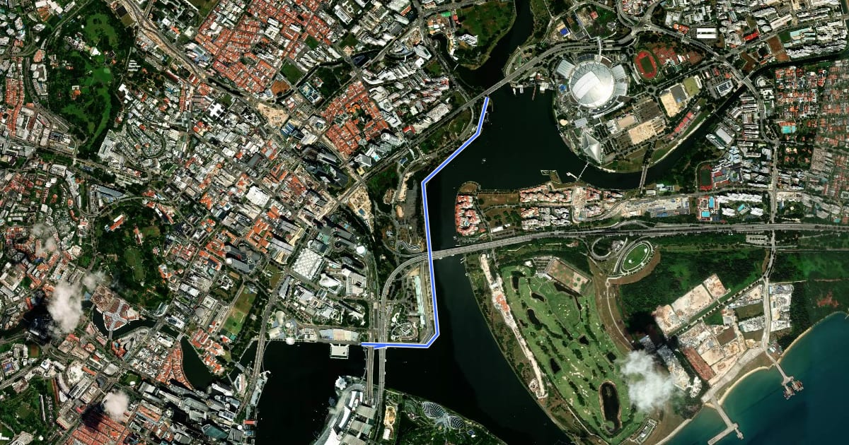 Маршрут Marina Promenade на спутниковом снимке