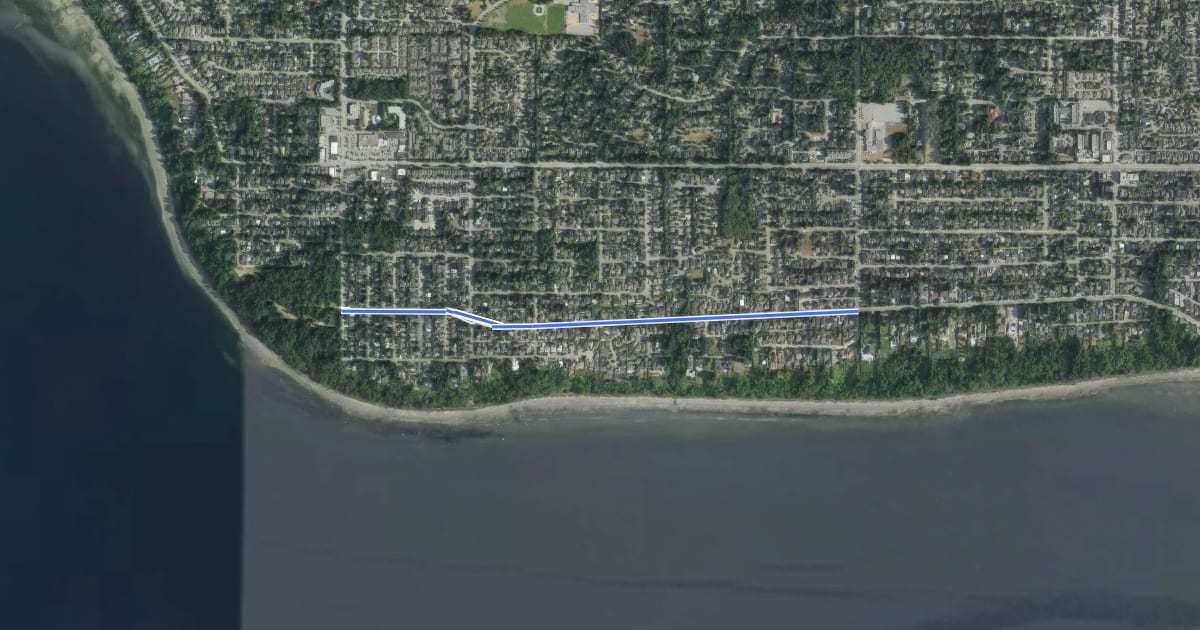 Маршрут Marine Drive на спутниковом снимке