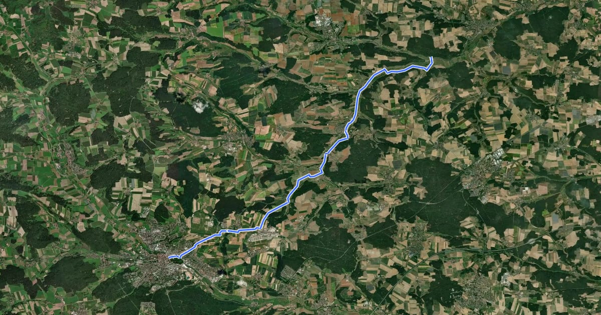 Маршрут Markgrafenweg на спутниковом снимке
