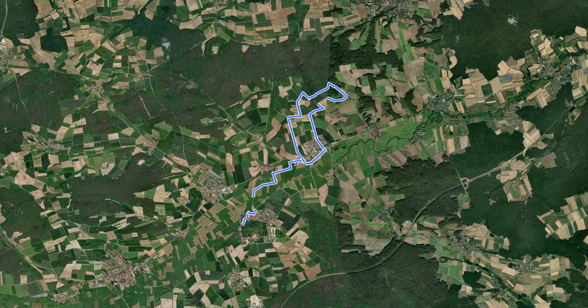 Маршрут Markseeweg Pommersfelden на спутниковом снимке
