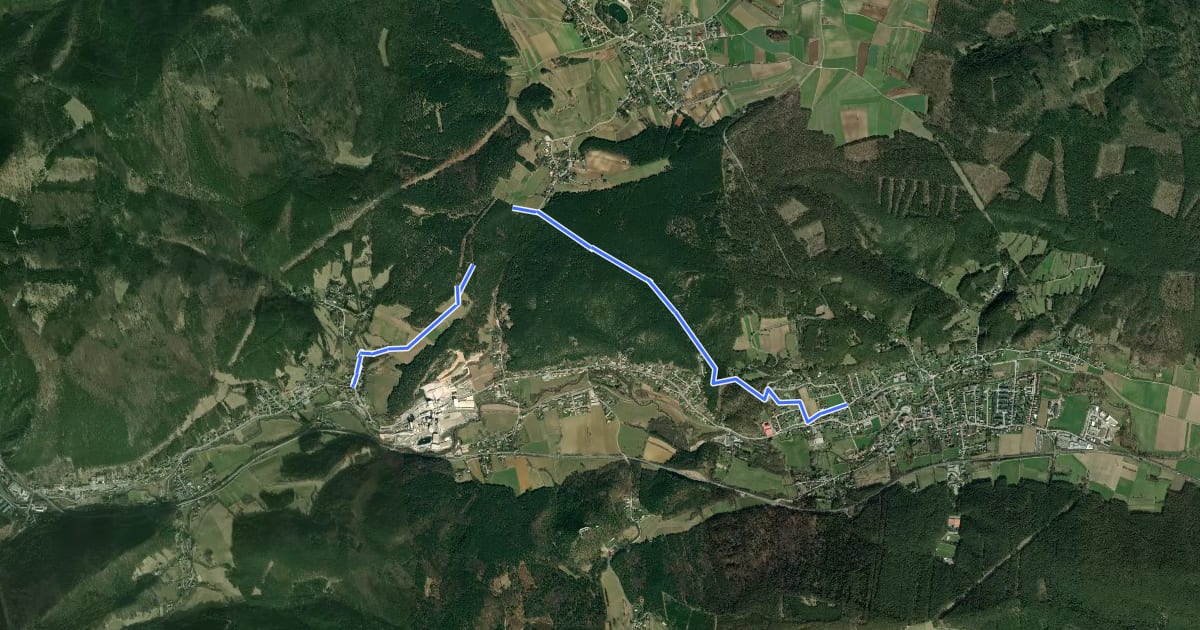 Маршрут Markt Piesting - Alkersdorf - Mühltal - Oberpiesting на спутниковом снимке
