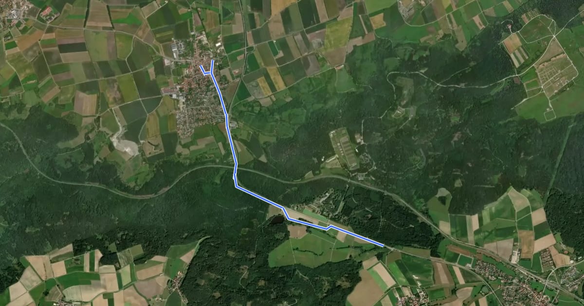 Маршрут Marktbergel - Oberdachstetten на спутниковом снимке