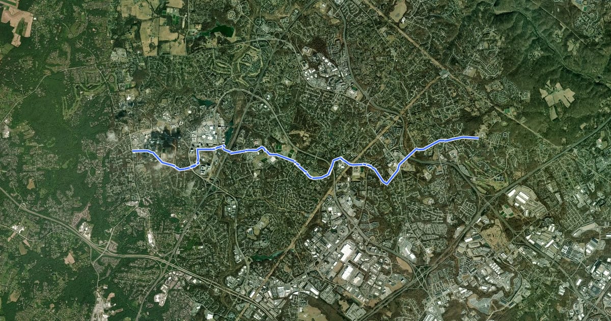 Маршрут Maroon Route на спутниковом снимке