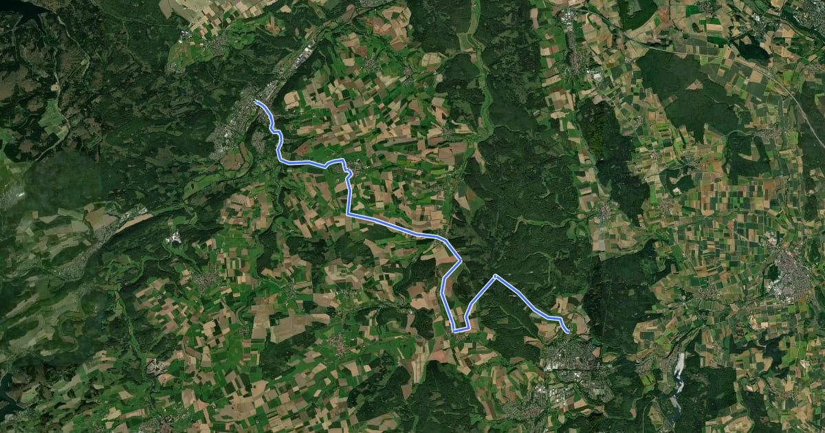 Маршрут Marsberg - Bad Arolsen на спутниковом снимке