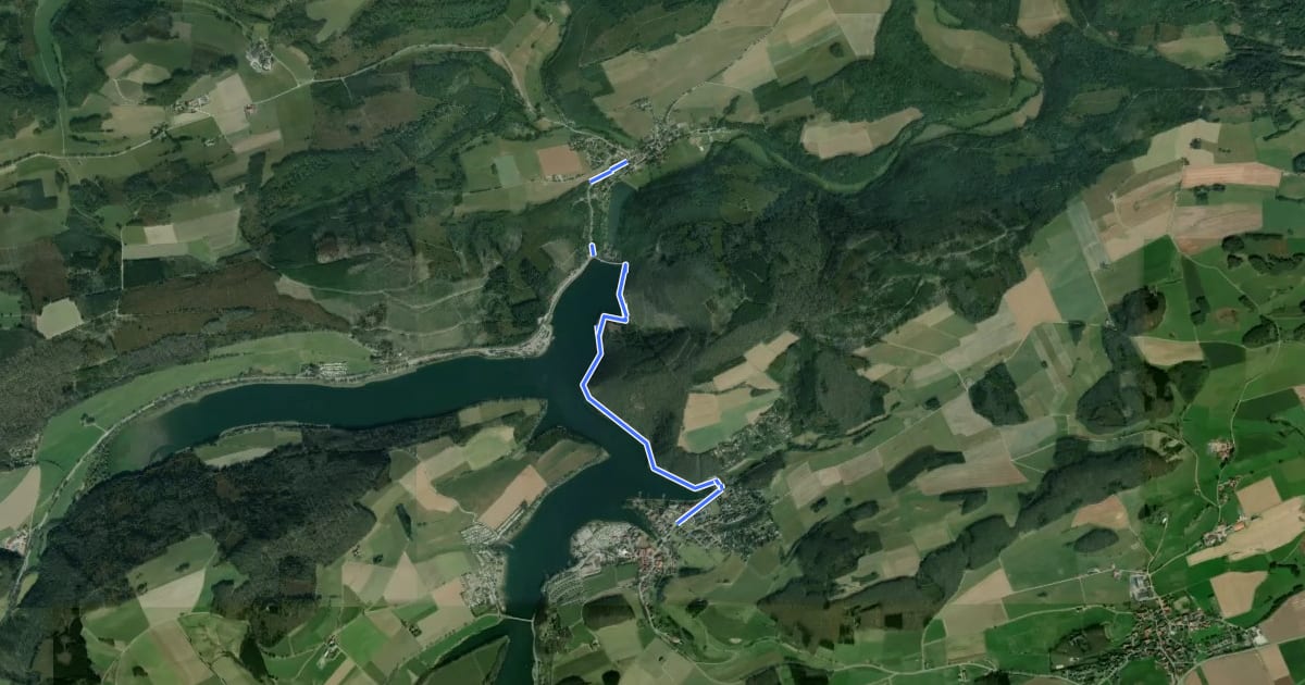 Маршрут Marsberg-Helminghausen - Diemelsee на спутниковом снимке
