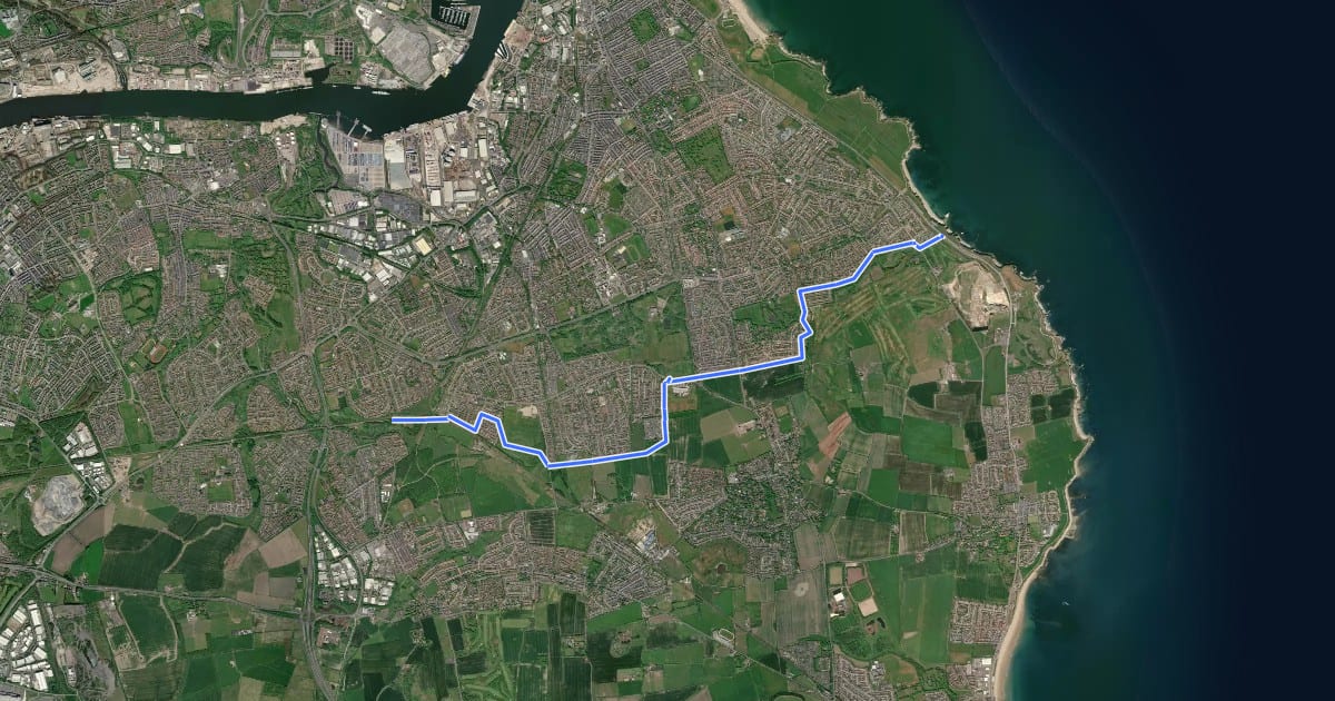Маршрут Marsden Quarry Route на спутниковом снимке