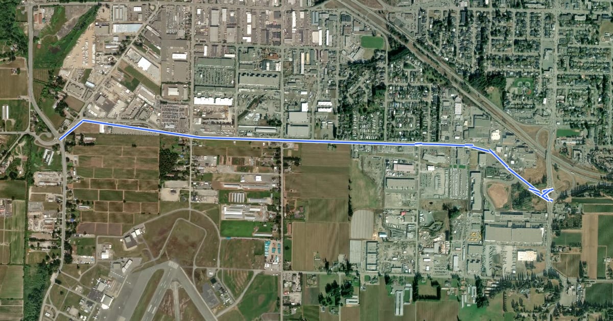 Маршрут Marshall Road на спутниковом снимке
