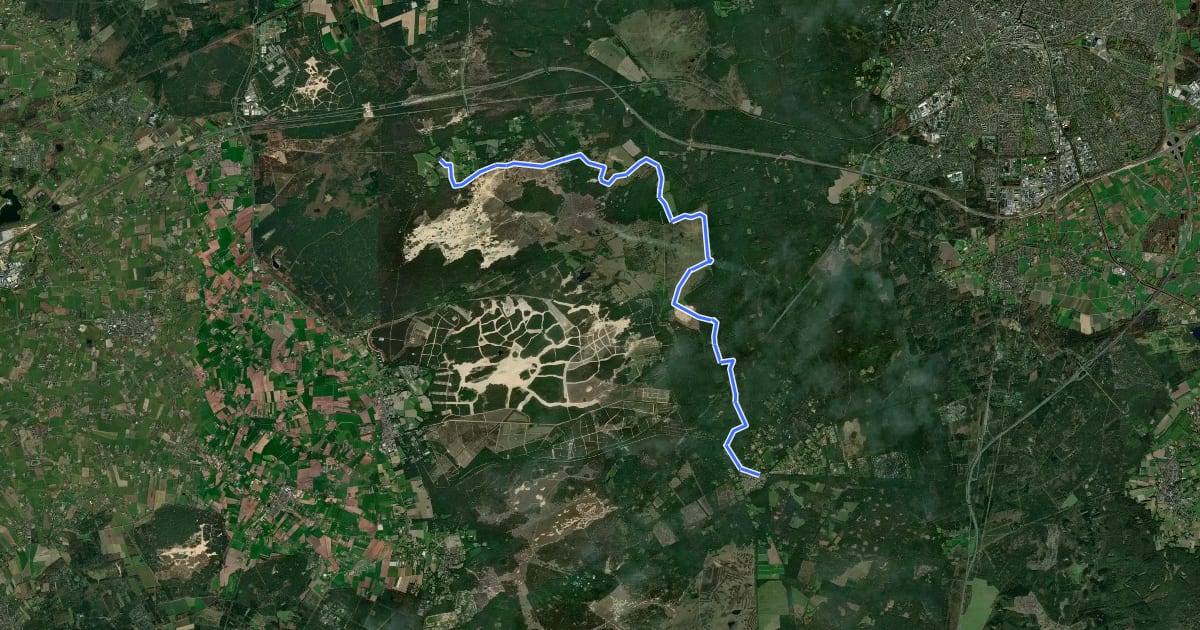 Маршрут Marskramerpad - 10 на спутниковом снимке
